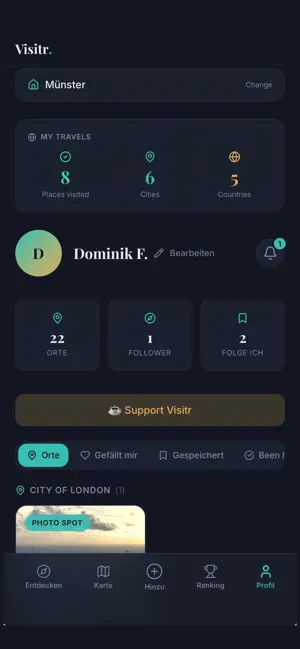 Visitr Travel App screenshot 2