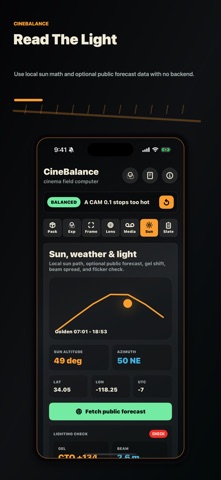 CineBalance Camera Tools screenshot