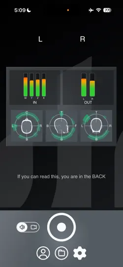 Screenshot von Ab Ambisonics Recorder auf dem iPhone 1