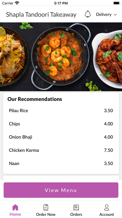 Shapla Tandoori Takeaway. Screenshot