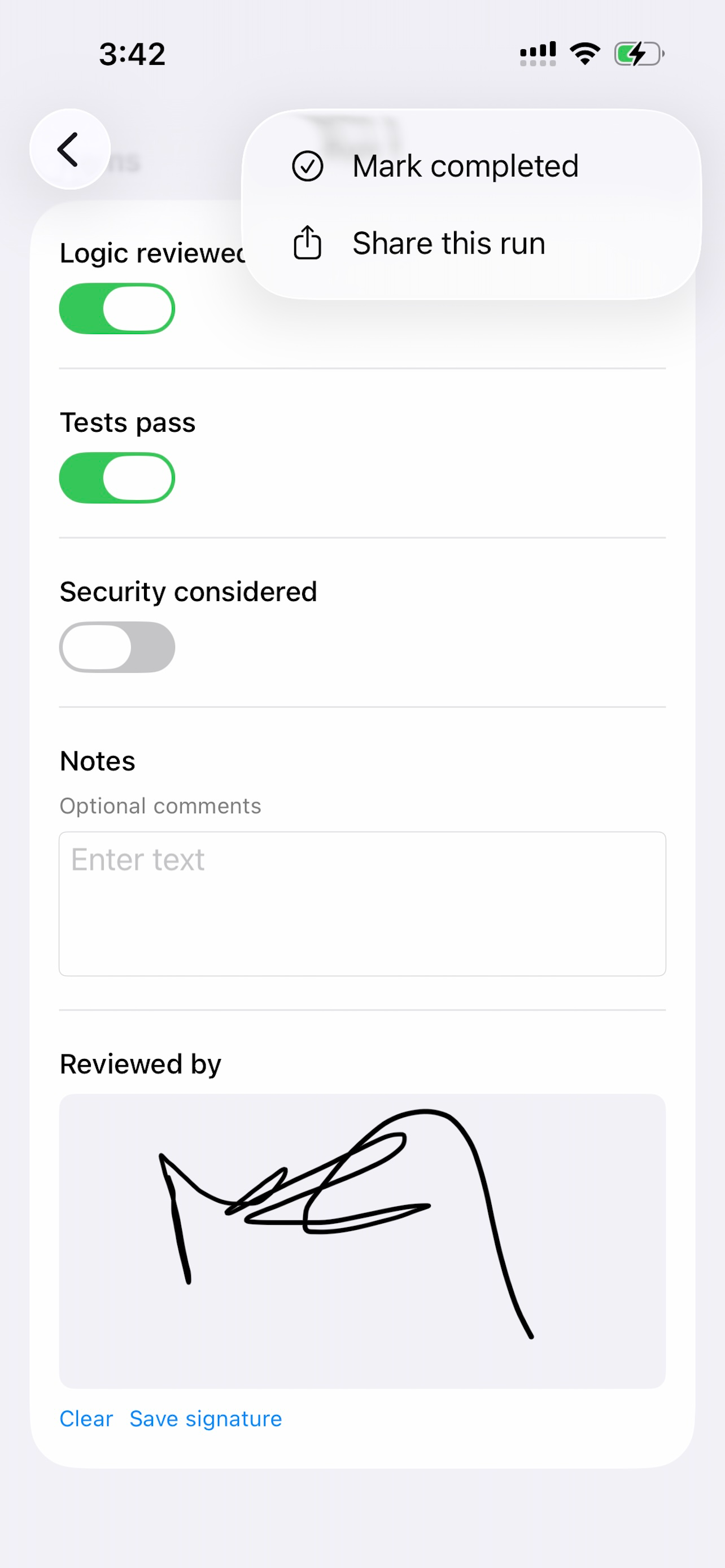 Advanced Offline Checklists