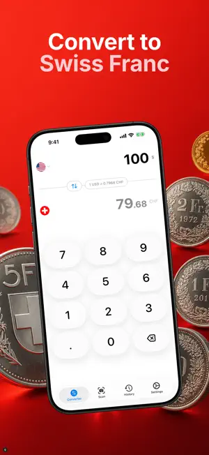 Currency Converter CHF USD screenshot 1