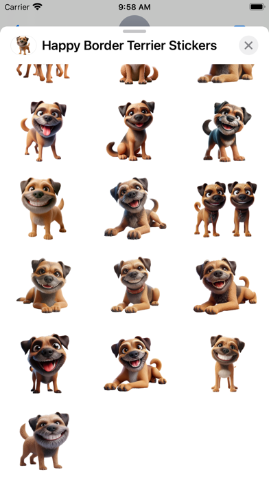 Screenshot #3 pour Happy Border Terrier Stickers