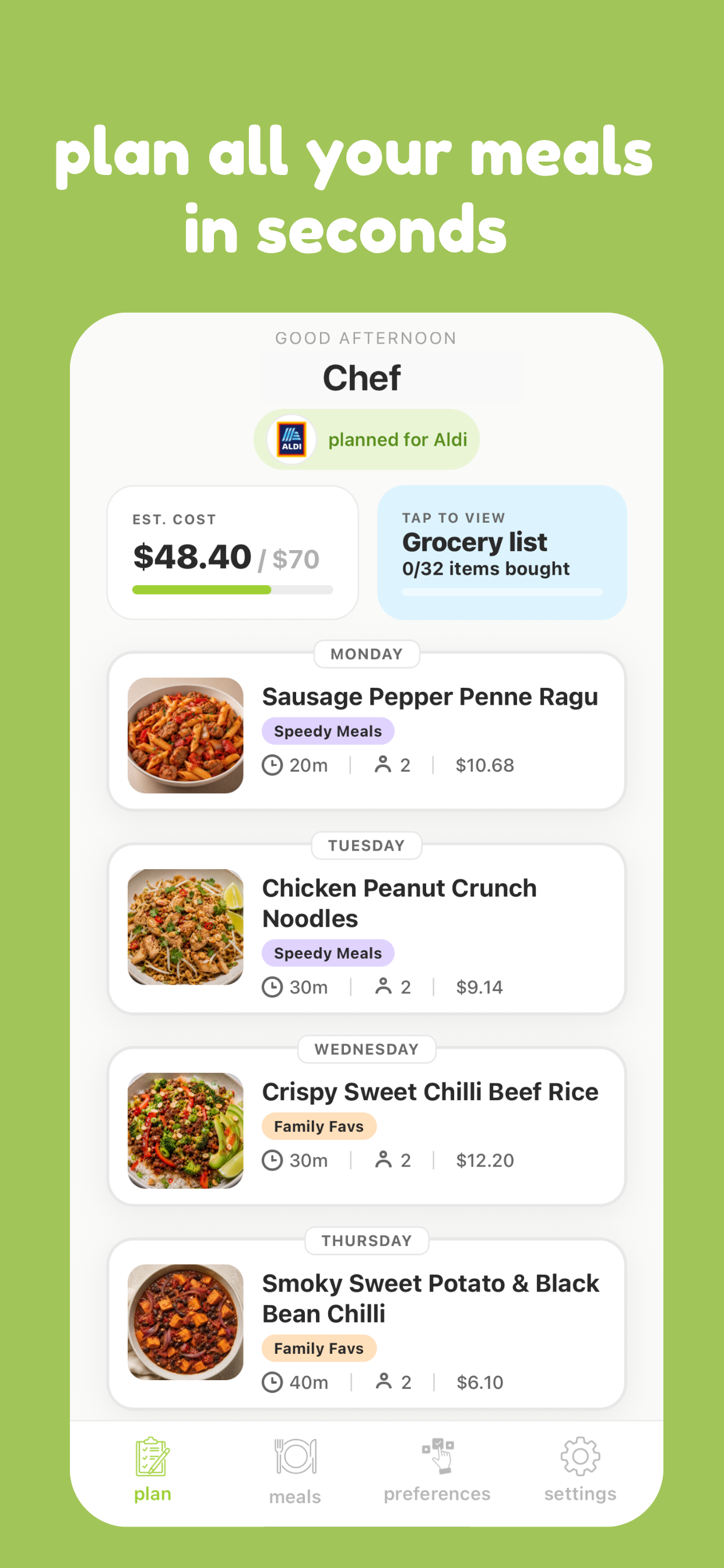 mise - meal planner