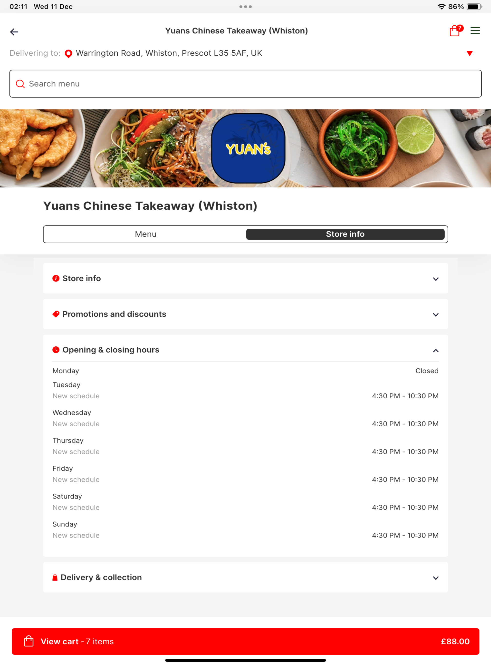 Yuans Takeaway, Whiston