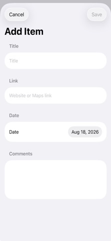LinkOrganizer iPhone screenshot