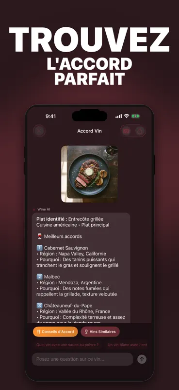 Vino AI : Accords Mets & Vins screenshot 1 of 5