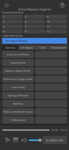Virtual Masonic Organist app screenshot 3