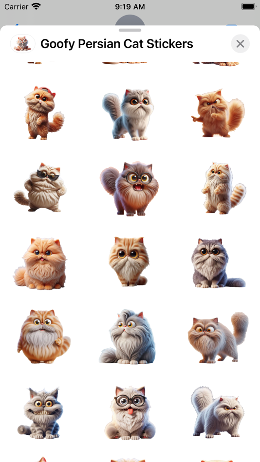 #2. Goofy Persian Cat Stickers (iOS) By: Paul Scott