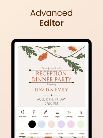 Wedding Invitation Maker - Wdy iPad screenshot