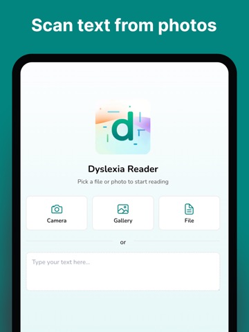 Dyslexia Reader AI iPad screenshot