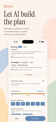 Kynova AI Family Fitness iPhone screenshot