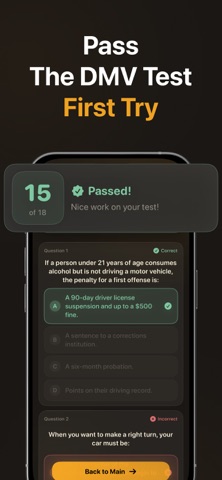 Pennsylvania DMV Permit Test iPhone screenshot