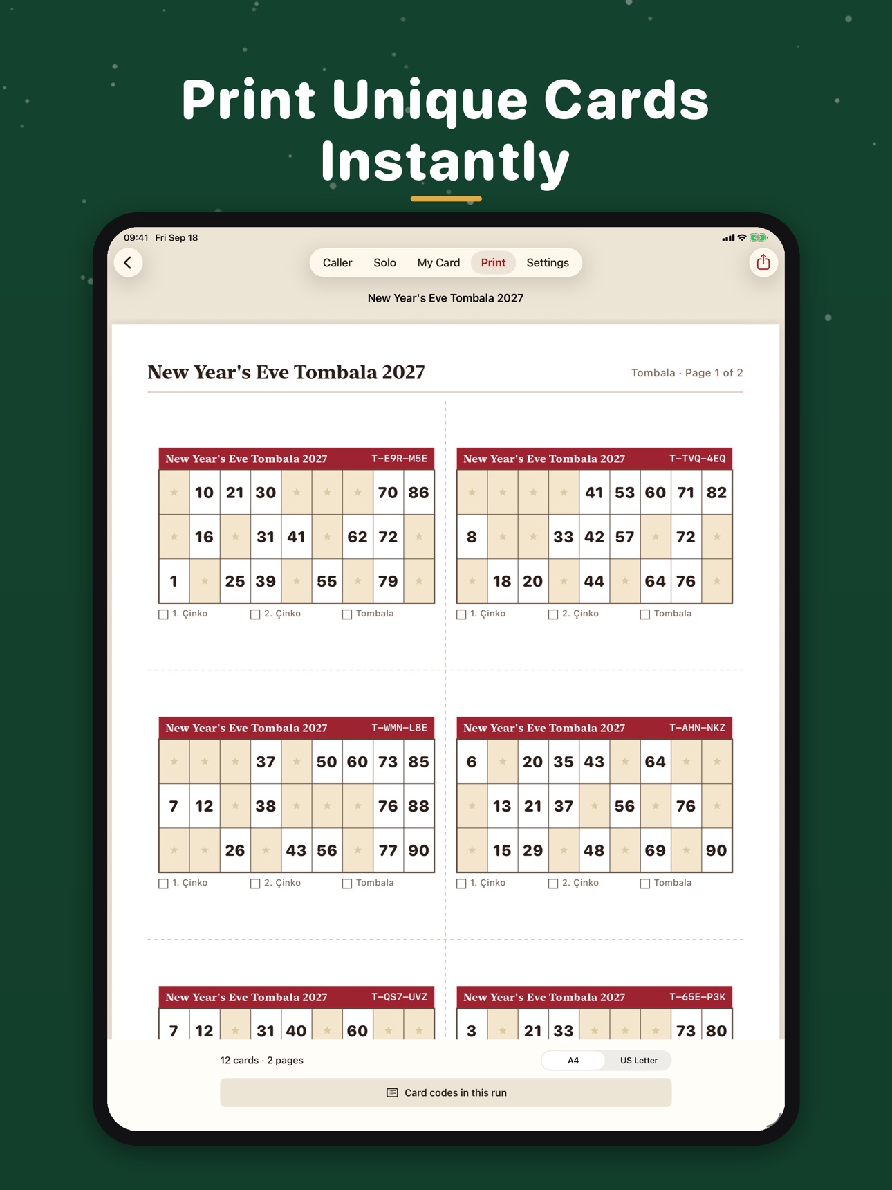 Screenshot 8 of Tombala: Bingo Card Generator