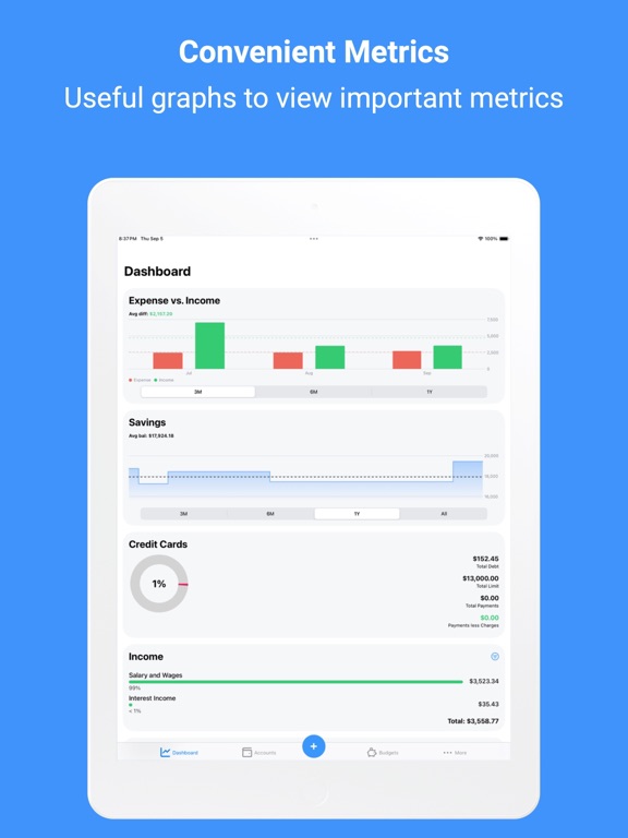 seventytwo: Expense Tracker iPad screenshot 1 - Finance app