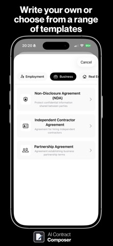 Contract Composer AI Assistant iPhone screenshot