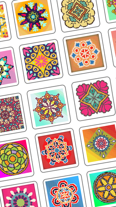 Mandala Cross Stitch Coloring Screenshot