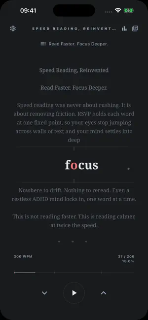 Stasis: RSVP Speed Reader screenshot 3