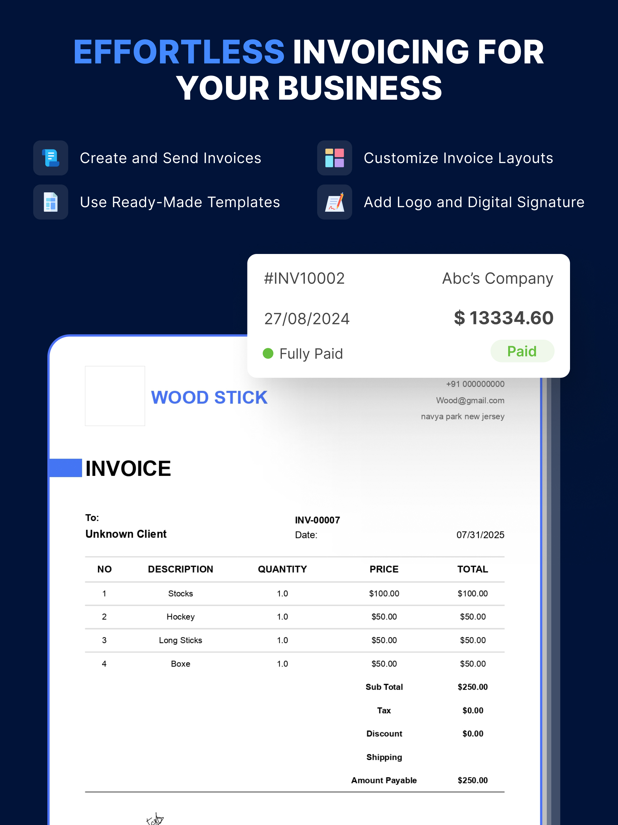 Invoice Maker & Receipt :Spark