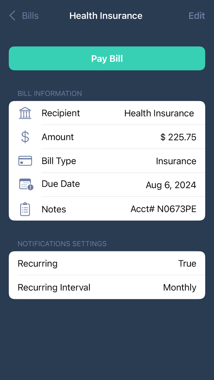 Never Forget Bill Management