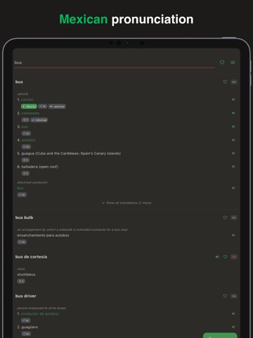 Wey: Mexican Dictionary iPad screenshot