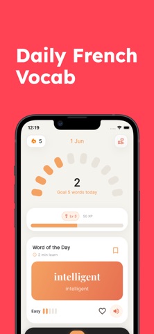 Learn French Words Daily iPhone screenshot