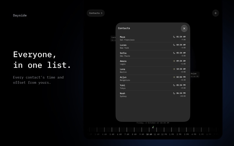 Dayside: World Clock & Globe screenshot 1