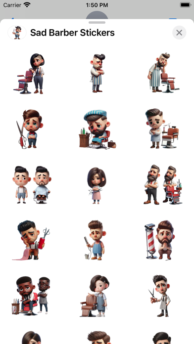 Screenshot #1 pour Sad Barber Stickers