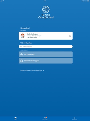 Din Vård Region Östergötland iPad screenshot 1