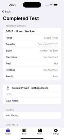 PressRecipe: Heat Press Log screenshot 3