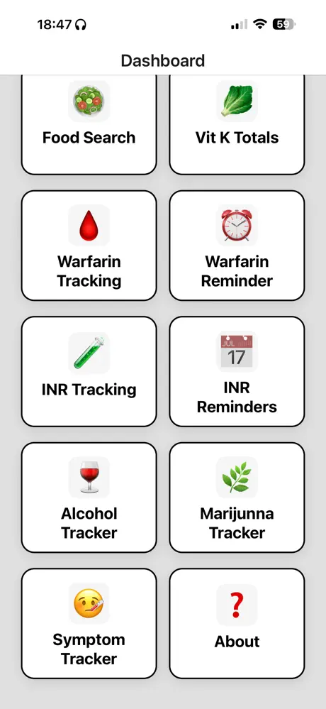 Warfarin Wise screenshot 2