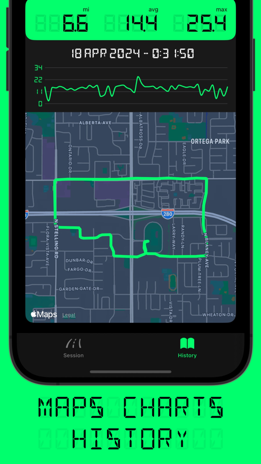 #2. Speedometer Mph Kph LockSpeed (iOS) 由: Sergio Rodriguez Rama