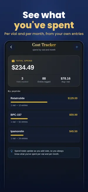 Peptide Wizard: Tracker & Log screenshot 3