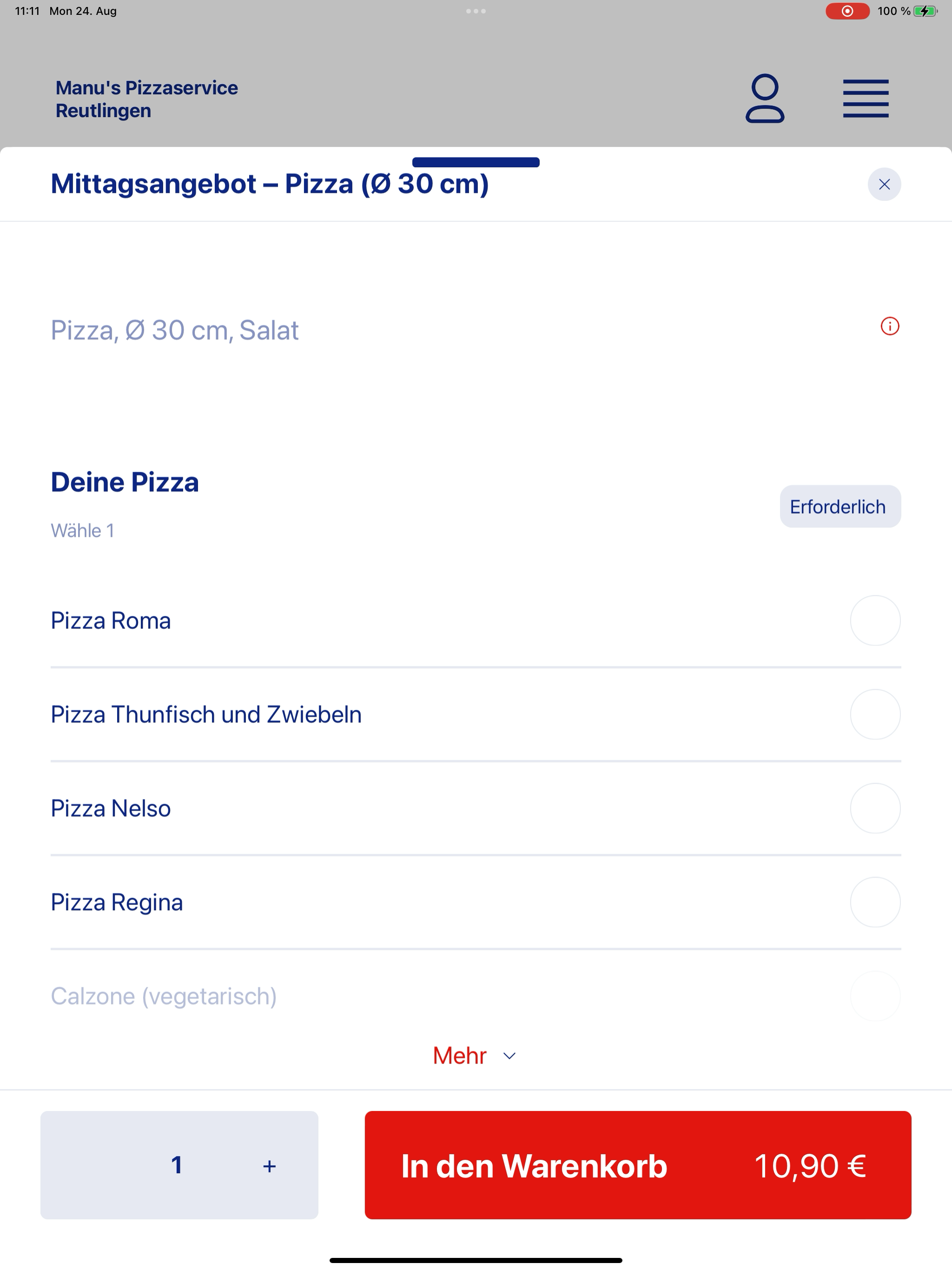 Manu Pizzaservice Reutlingen screenshot 12