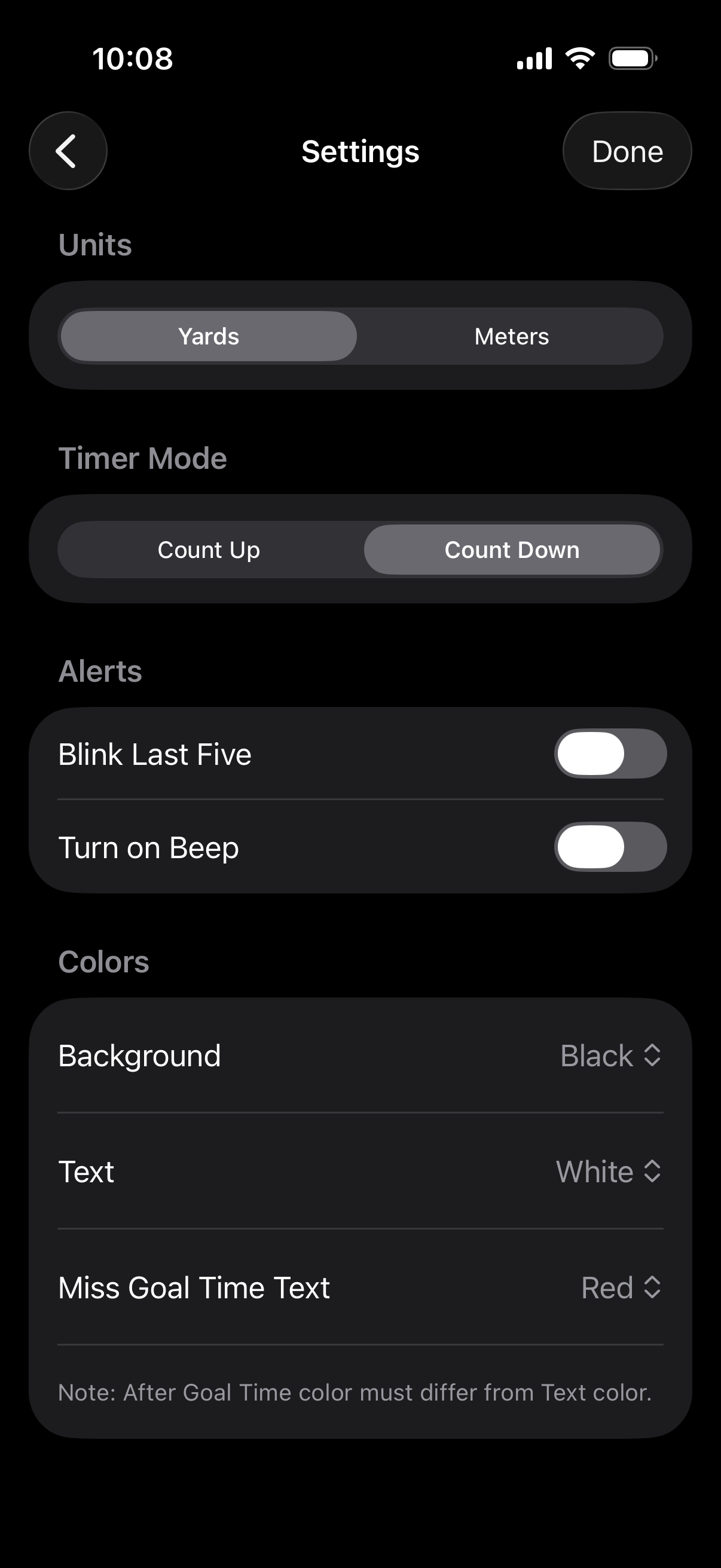 Swim Set Interval Timer