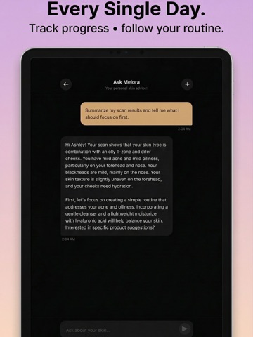 Melora - AI Skin Analysis iPad screenshot