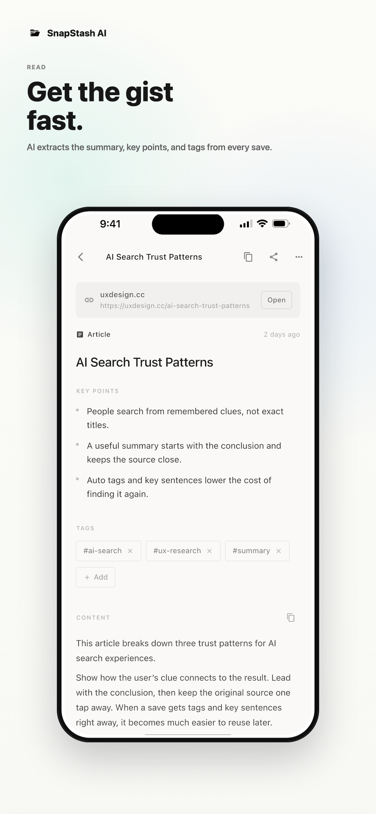 SnapStash - AI Screenshot org