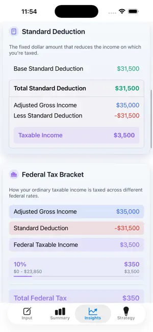 US Income Tax Calculator screenshot 2