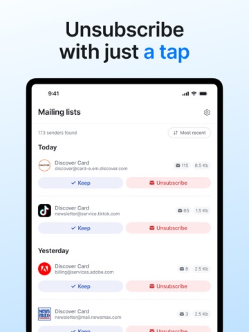 Email Cleaner: Inbox Zapper iPad screenshot