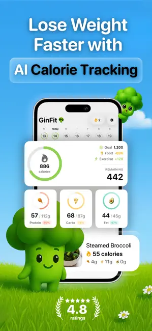 GinFit: AI Calorie Scanner iPhone screenshot 1