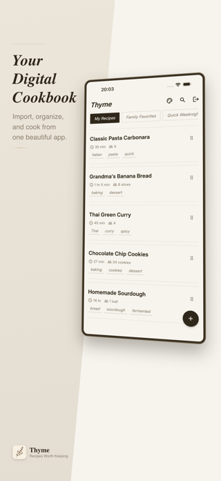 Thyme — Recipes Worth Keeping Screenshot 3 of 8