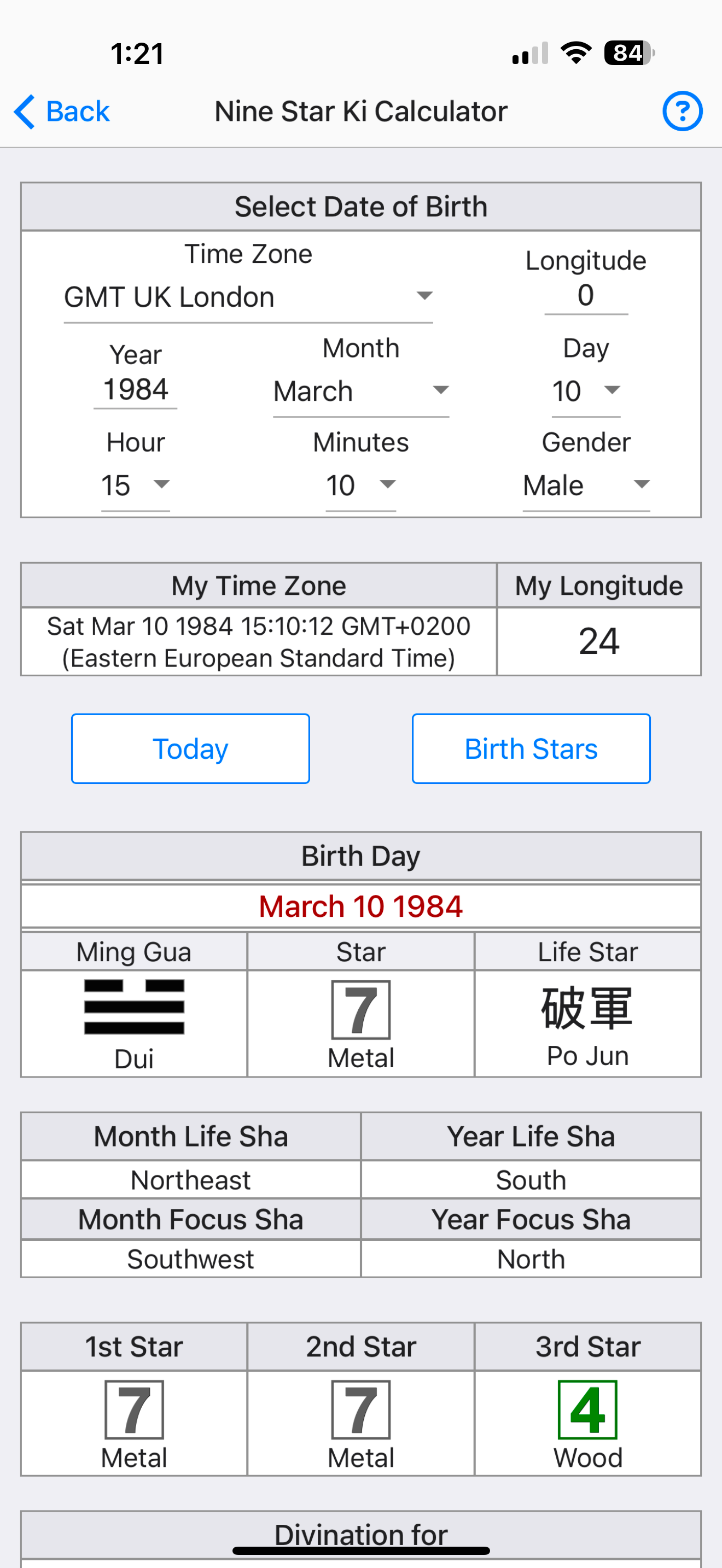 9 Star Ki Astrology Lite