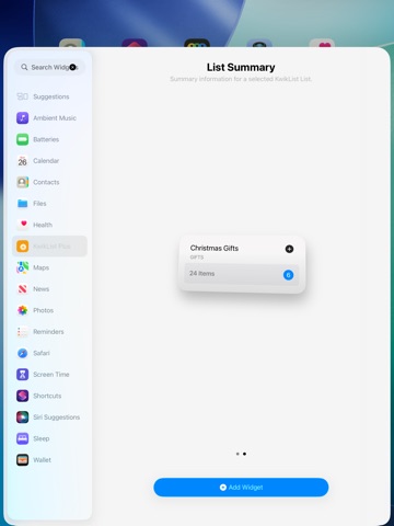 KwikList Plus iPad screenshot