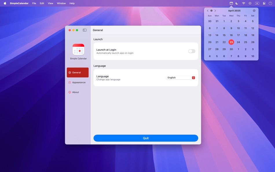 #1. Simple Calendar: Work Calendar (macOS) Podle: 裕涛 兰