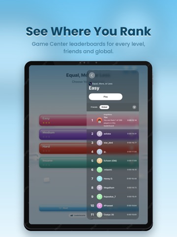 Equal, More, or Less iPad screenshot