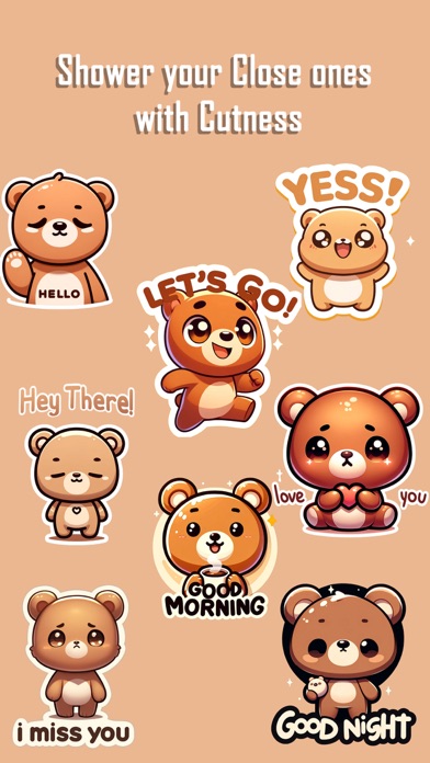Benny the Bear, Cute Stickers Screenshot