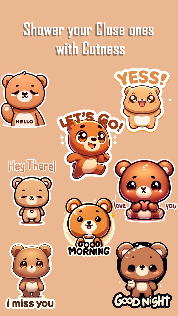 Benny the Bear, Cute Stickers