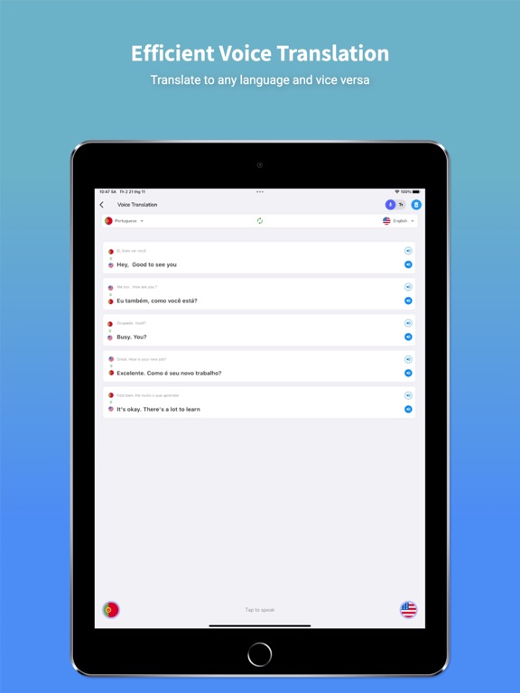 Portuguese Translator & Learn iPad screenshot 3 - Productivity app
