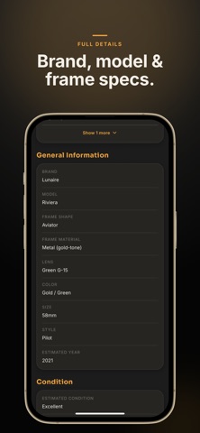 Soleil: AI Sunglass Value Scan iPhone screenshot