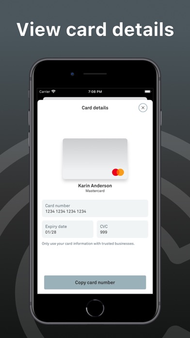 Corporate Card Screenshot